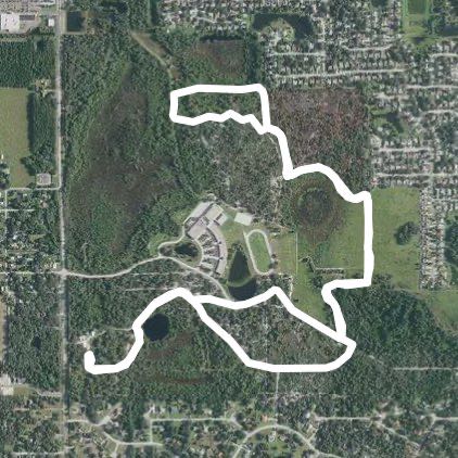 Bell Creek Preserve -red walking route map in Riverview