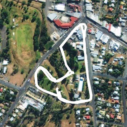 Walk Around Jubilee Park walking route map in Beaudesert