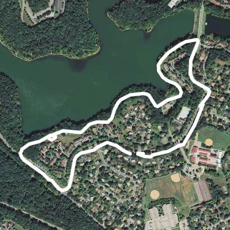 Long dog walk walking route map in Germantown