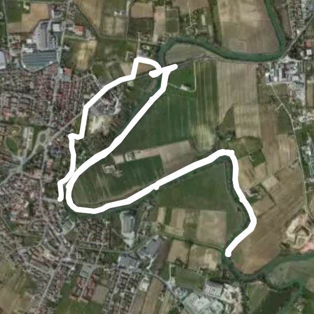 Along the Sile, from Casale walking route map in Canton