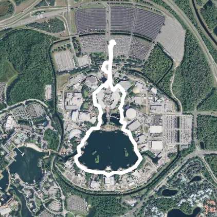 Epcot Loop - Parking Lot to World Showcase & Back