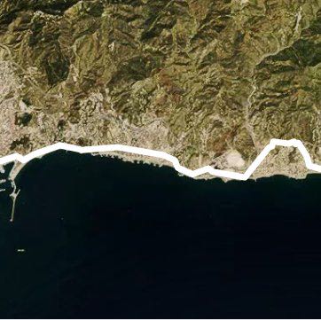 Rincon to Malaga walking route map in Torre de Benagalbón