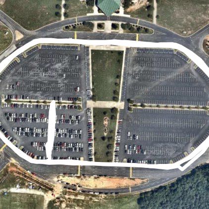 Around the parking lot