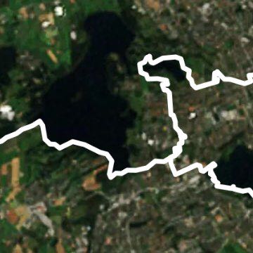 Round the lakes walking route map in Stavanger