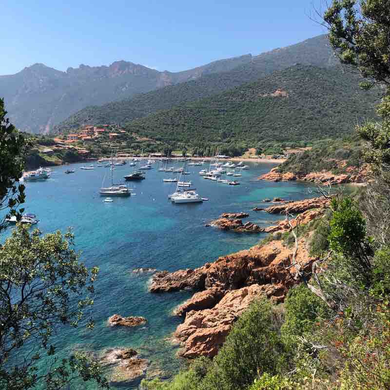 Girolata walking route map in Osani
