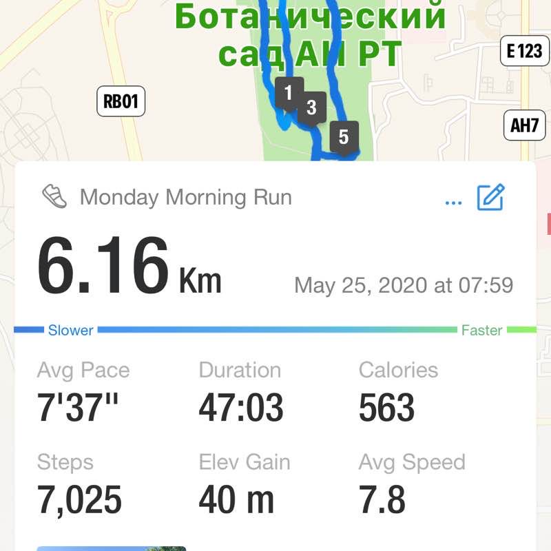 6km in Botanical garden