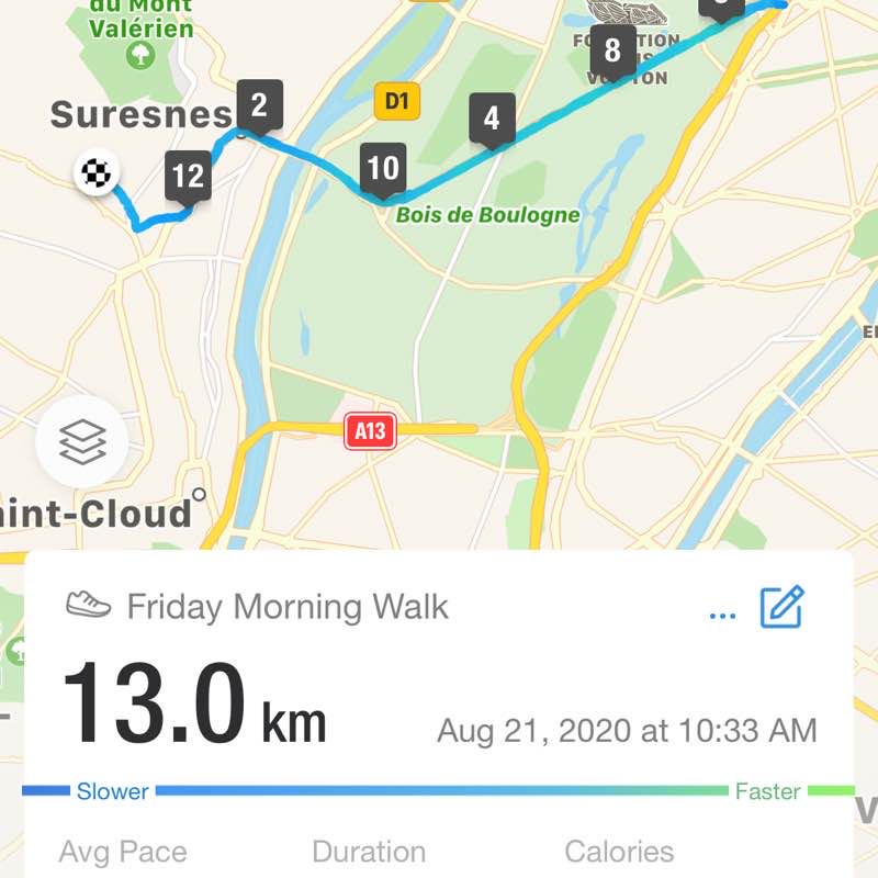 Marche quotidienne Mont Valérien -Porte Maillot