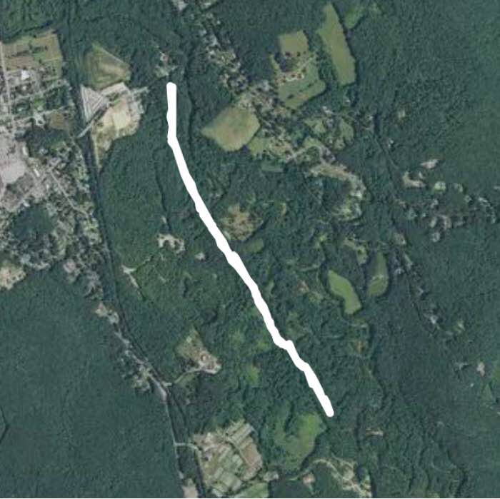 Plummers Landimg Partial walking route map in Upton