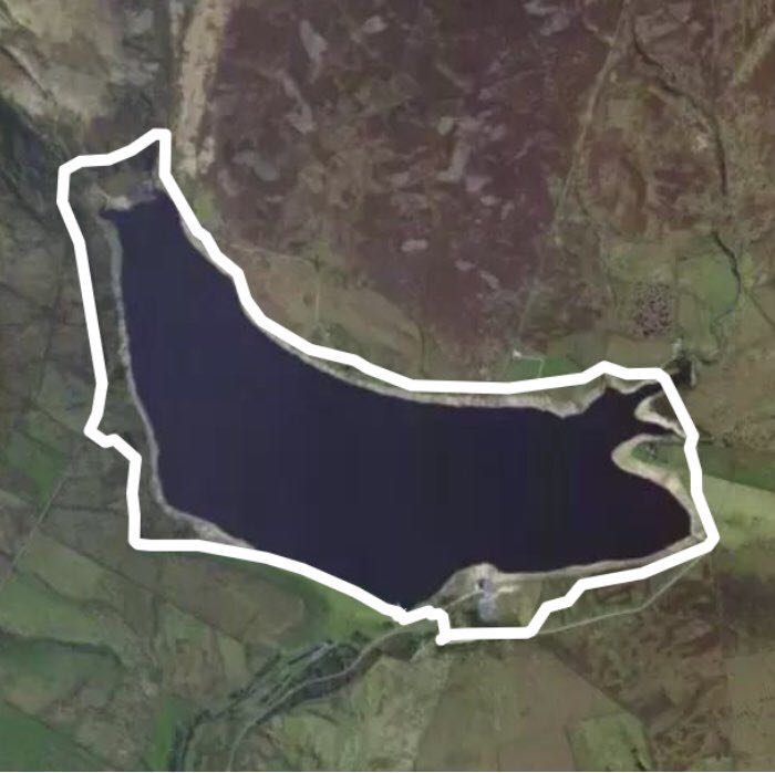 Grimwith Reservoir walking route map in Greenhow Hill