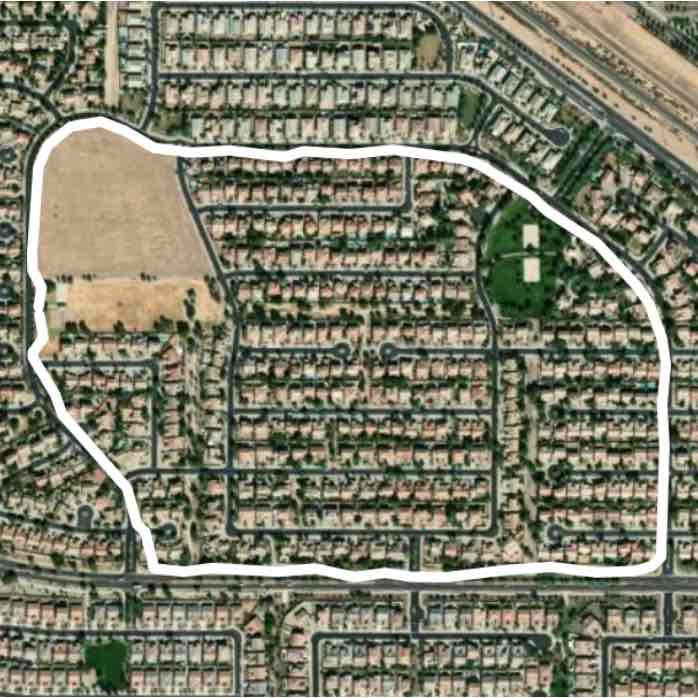 1.6 mile loop around Emperor Blvd, start at VB