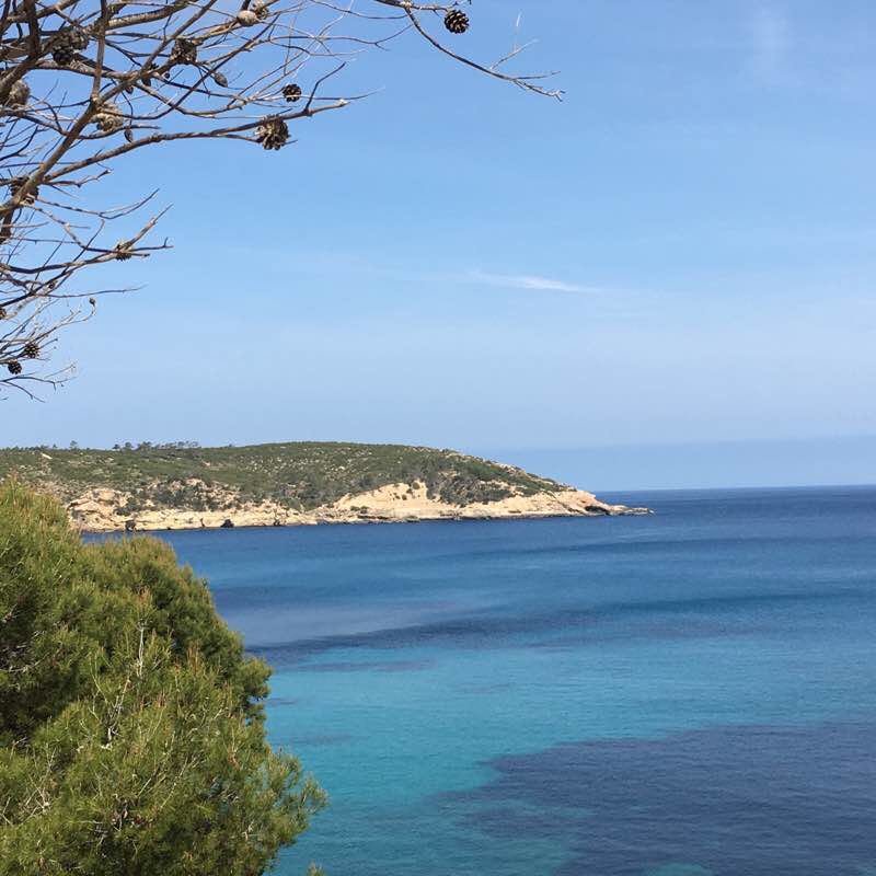 Cala Xarraca walking route map in Sant Joan de Labritja