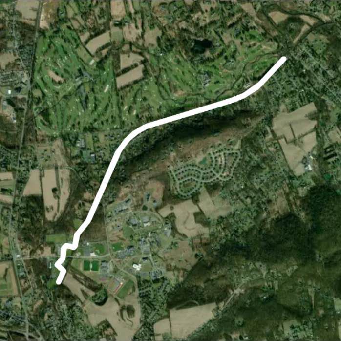 2.44 mi Rail Trail loop.  Leaving Reading Rd.