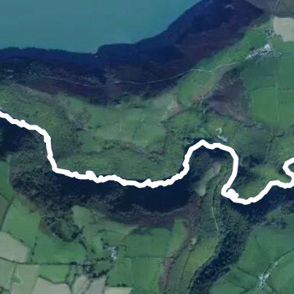 Watersmeet from car park at lynmouth walking route map in Countisbury