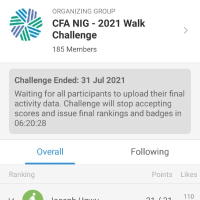 CFA Walk Group (Nigeria) Joseph Ugwu post image