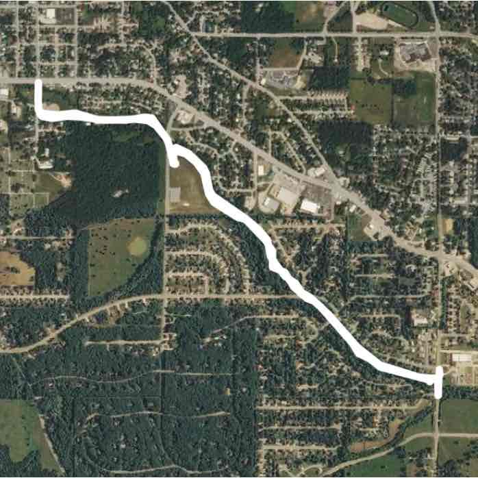 Acorn Winter walking route map in Rolla