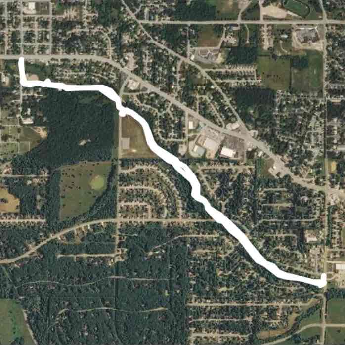Acorn walking route map in Rolla