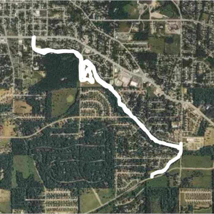 Burble walking route map in Rolla