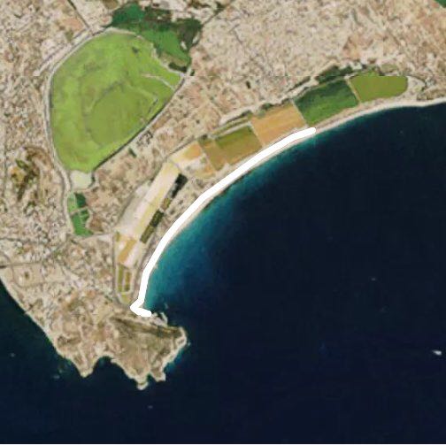 Poetto Cagliari walking route map in Cagliari