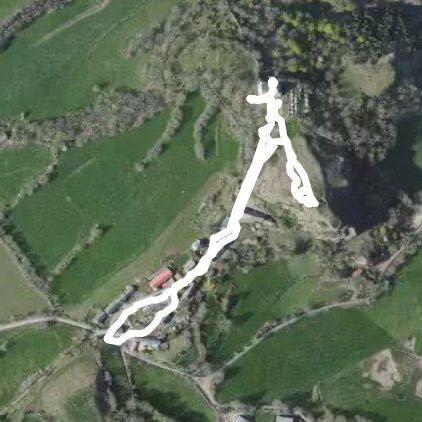 Walk around St Pierre de Bredons church walking route map in La Chapelle-d'Alagnon