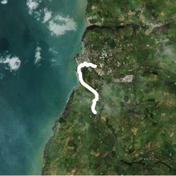 Llanfarian to Aberystwyth cycle path walking route map in Rhydyfelin