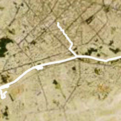 The path inside the park near the river of the city walking route map in Urmia