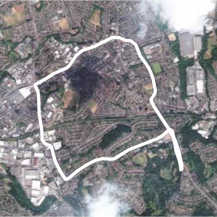 Tesco Cradley Route walking route map in Halesowen