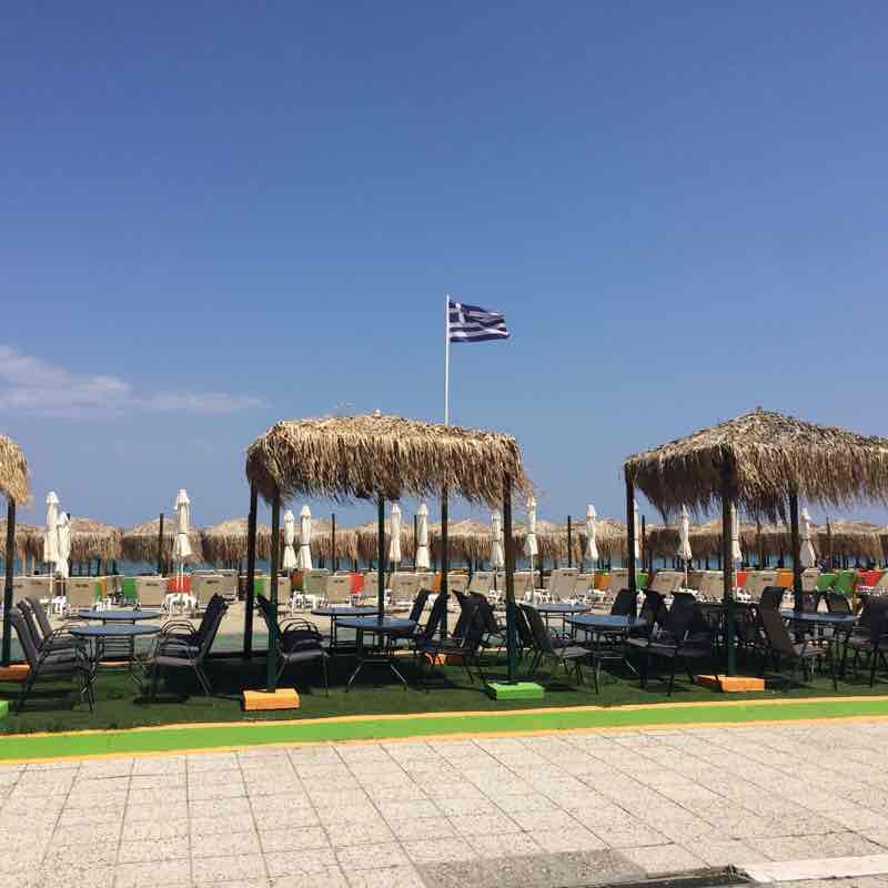 Olimpic Beach, Greece walking route map in Olimpiaki Akti