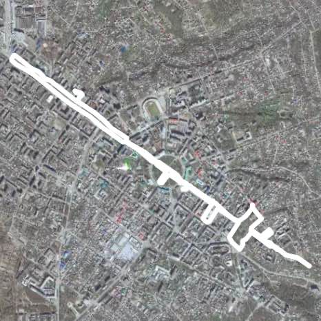 Poltava short walking route map in Poltava