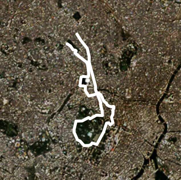 Imperial Palace Run from Bunkyo Ward walking route map in Bunkyo City