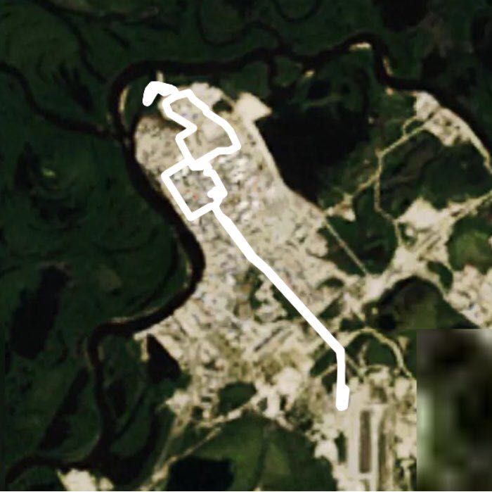 White slide walking route map in Beloyarsky