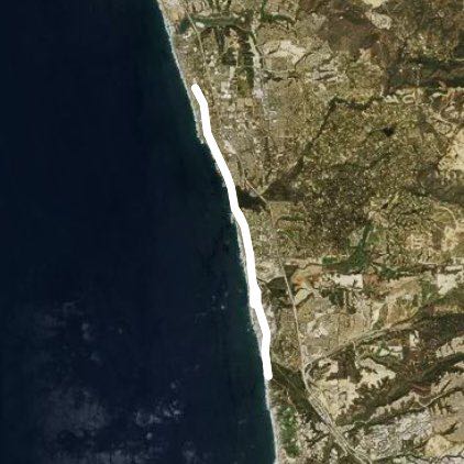 Leucadia to Torrey Pines-lower Loop walking route map in Encinitas