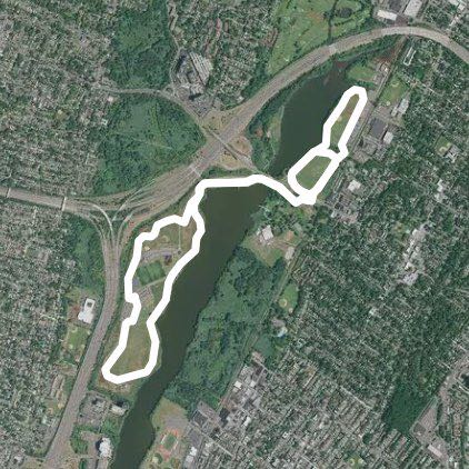 Overpeck park  walking route map in Fort Lee