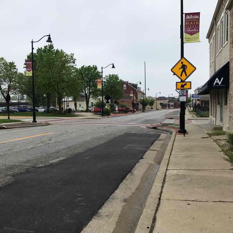 Columbia, Illinois  walking route map in Columbia
