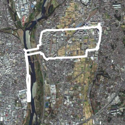 Sagami River and cherry blossom walking route map in Ebina