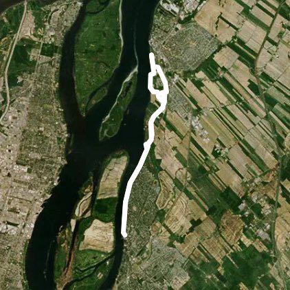 Park Varennes from Boucherville walking route map in Boucherville