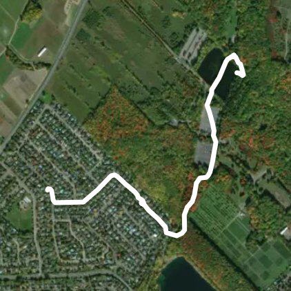 Mont St-Bruno Park walking route map in Saint-Basile-le-Grand