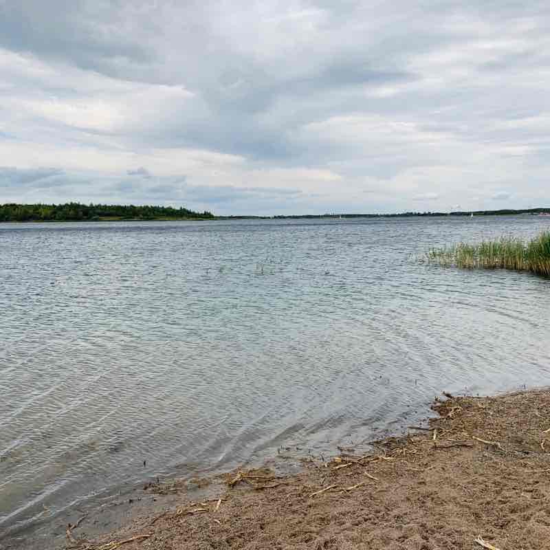 Schladitzer bay walking route map in Rackwitz