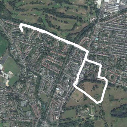 Bushey Park route 1 walking route map in Teddington