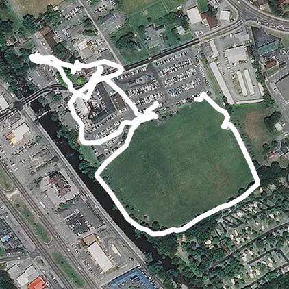 Patriots' Park walking route map in Sevierville