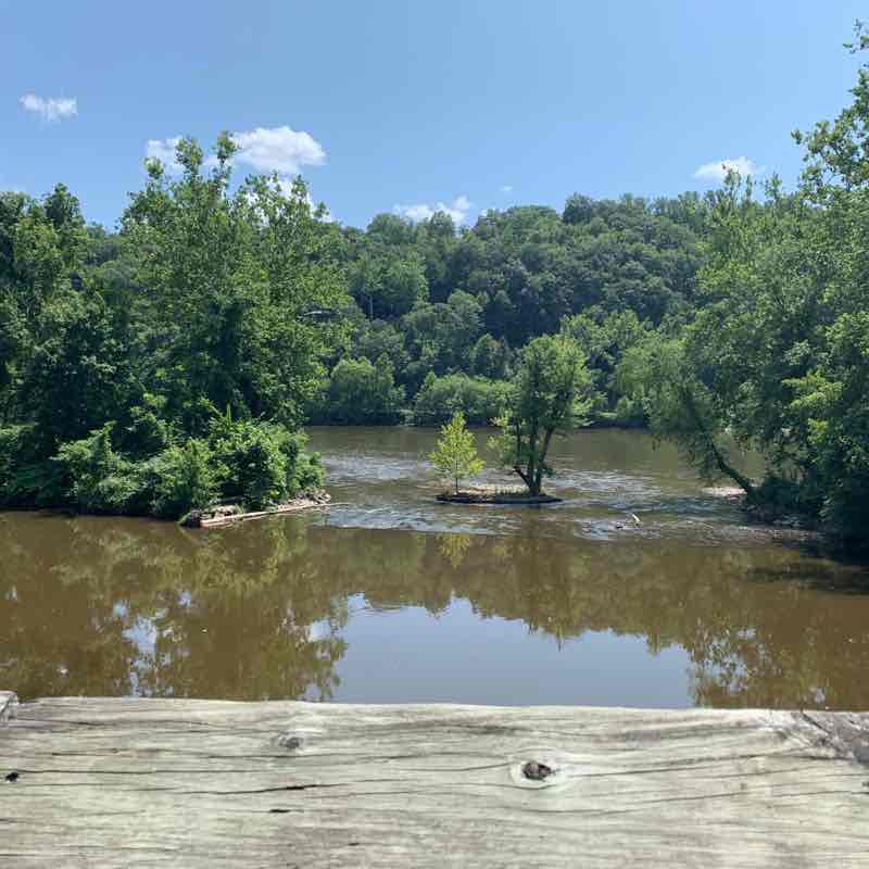 Delaware River walking route map in Lambertville
