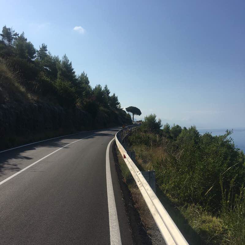 Italian coast walking route map in Sapri