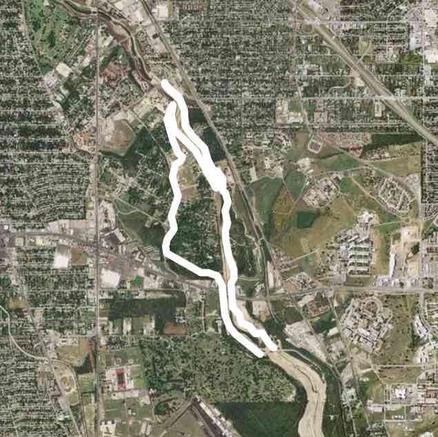 trail and portion thru the park 