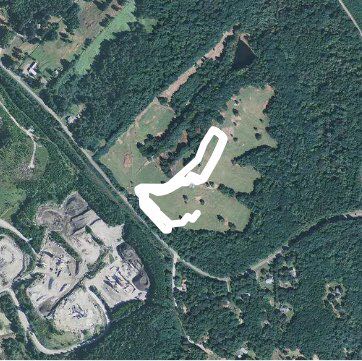 Cherokee Bluff 1 mile (no hills) walking route map in Hoschton