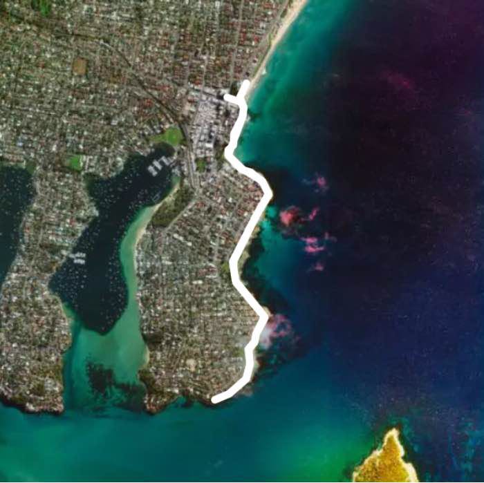 Cronulla Esplanade walking route map in Cronulla