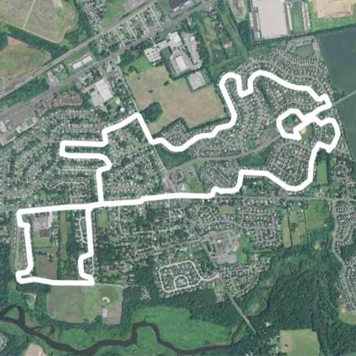 Columbus Road Loop walking route map in Fieldsboro