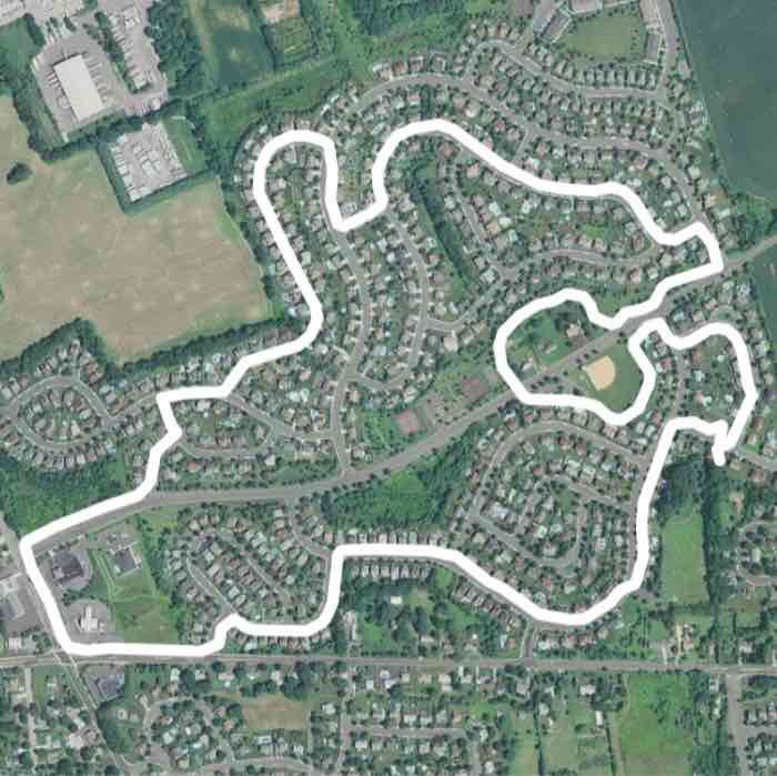 Steeplechase short route Walk Trail Burlington, New Jersey, USA Pacer