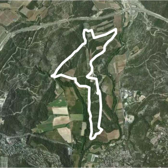 Restinclières walking route map in Saint-Vincent-de-Barbeyrargues