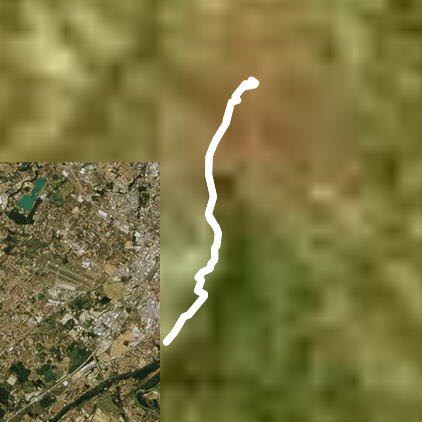 Portet / Toulouse walking route map in Vieille-Toulouse