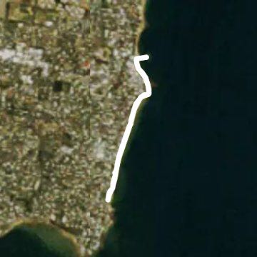 Suttons beach walking route map in Redcliffe