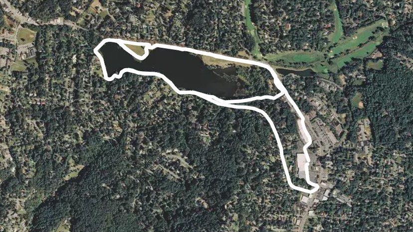 Beaver Lake walking route map in Asheville, North Carolina, USA